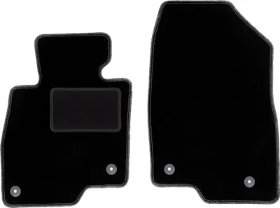 Produktbild von Velours-Fußmatten Vorne passend für Mazda 3 III (BM) (Schrägheck, Limousine, Bj. 2013-) –  schwarz, passgenau, mit Befestigungen set 2 Stk. - STANDARD