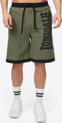 Image de Short de plage hommes coupe régulière CLENNELL Noir/Olive XXL Lonsdale