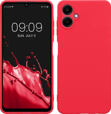 Produktbild von kwmobile Handyhülle für Samsung Galaxy A06 Hülle - weiches Handy Silikon Case - Schutzhülle Cover - Neon Pink