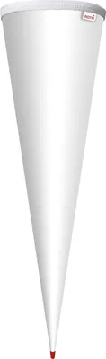 Produktbild von Schultüten-Rohling zum Basteln weiß - 70 cm rund - mit Rot(h)-Spitze ohne Verschluss