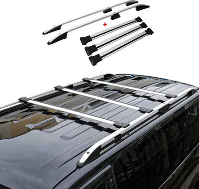 Image de Kit Barres de toit pour VW T5 T6 Transporter Alu Gris L2 Empattement Long 5x