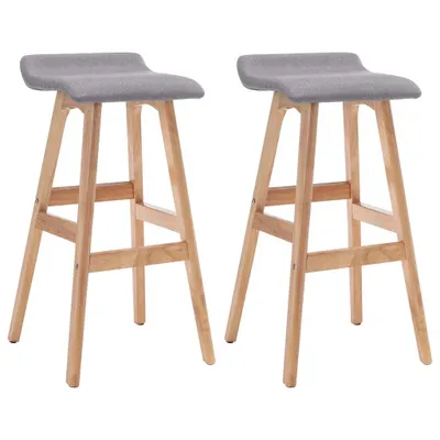 Image de Tabourets de bar lot de 2 gris clair tissu