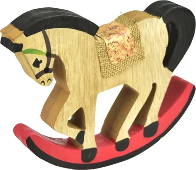Image de Cheval à bascule en bois 17x19 cm