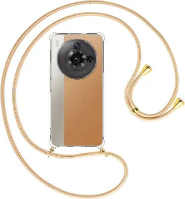 Produktbild von Handykette Backcover-Schutzhülle mit Band (Metall goldfarben) für ZTE nubia Z50S Pro (NX713J) - Goldkordel