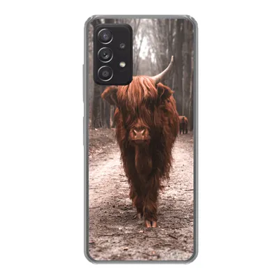 Produktbild von MuchoWow® Handyhülle Schutzhülle Hülle für Samsung Galaxy A53 5G Schottischer Hochländer - Wald - Kuh - Tiere - Natur Silikon Softcase Handy Hülle - Schutzabdeckung