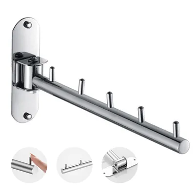 Produktbild von Drehbarer Edelstahl Kleiderhaken,Klappbar Wandgarderobe, 180° Rotierbar kleiderhänger Garderobenhaken Für Wandmontage