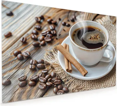 Produktbild von Küchenrückwand Spritzschutz Glas mit Motiv Kaffee und Zimt 40 x 40 cm