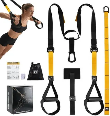 Produktbild von Suspensionstraining, Trainingsset mit Türankerungssystem, einstellbarer Slingtrainer für den Heimgebrauch, Slingtrainer für das Training, Tragfähigkeit: 400 kg