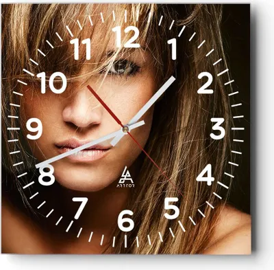 Produktbild von Wanduhr - Quadrat - Glasuhr - Weiblich mode modell nackt - 40x40cm - Schleichendes Uhrwerk - Lautlos - zum Aufhängen bereit - Dekoration Modern - Wanddekoration aus Glas - C4AC40x40-1561