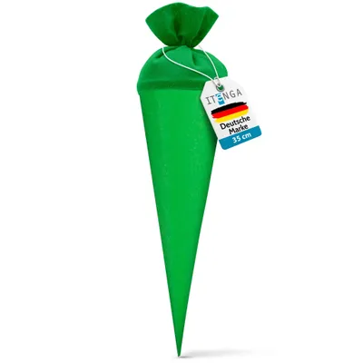 Produktbild von itenga Geschwister - Bastelschultüte 35cm mit Filzverschluss GRÜN