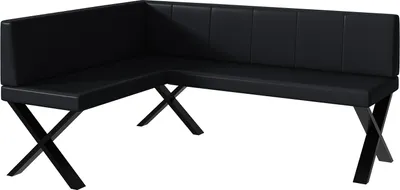 Produktbild von MEBLINI Eckbank für Esszimmer - Küchenbank - Essecke - Sitzecke Küche - PETER - X-Beine 128x168x87cm Links - Schwarz Kunstleder