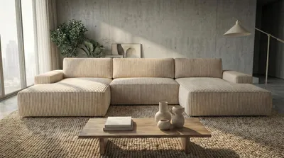 Produktbild von Ecksofa EINAR mit Schlaffunktion, Bonellfederkern und Bettkasten, Farbe: Beige