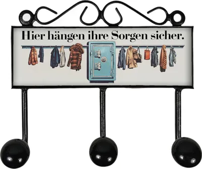 Produktbild von Tresor - Sorgen hängen sicher Kleiderhaken Leiste mit 3 Haken