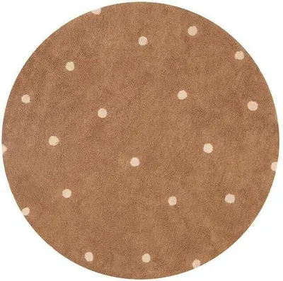 Image de 140x140 cm Tapis en pièces Dot Chestnut circle