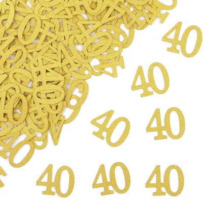 Produktbild von Konfetti, 40 Stück, goldene Streudekoration – Set mit 100 Stück – Tischdekoration – Geburtstag