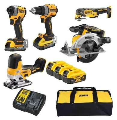 Immagine prodotto di Set combinato Dewalt 18V 6 pezzi in una borsa 3x5,0 Ah DCK502P3