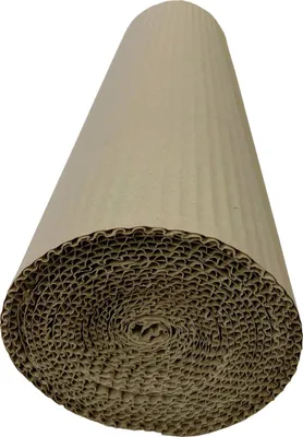 A roll of corrugated cardboard.