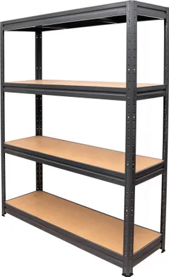 Produktbild von STIER Schwerlast-Fachbodenregal, maximale Fachlast 600kg, HxBxT 1770x1200x450 mm, Lagerregal, Werkstattregal, Werkzeugregal, Kellerregal, Steckregal, stabiles Stahlgestell, einfach zu montieren