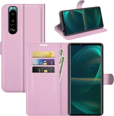 Produktbild von König Design Hülle kompatibel mit Sony Xperia 5 III Kunstleder Handyhülle - Handy Case Rosa