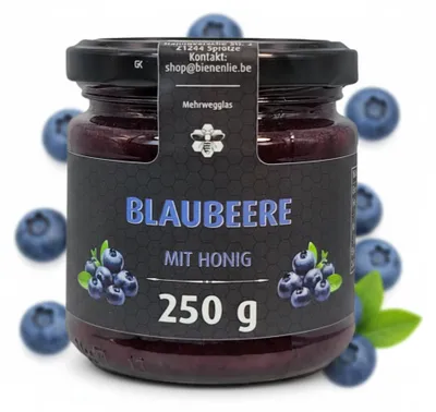 Produktbild von Blaubeere mit Honig - mild & fruchtig | 250g Honigsüßer Aufstrich mit Blaubeere