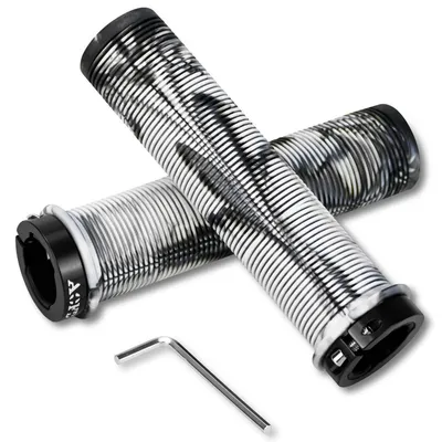 Produktbild von Fahrradgriffe MTB MXB Stunt Scooter 22mm Gummi Aluminium Lock Weiß Ergonomisch Rutschfest