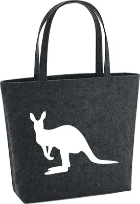 Produktbild von Huuraa Filzshopper Kangaroo Silhouette 22 Liter Charcoal Melange Filztasche Geschenkidee