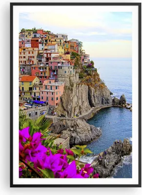 Produktbild von Gerahmtes Poster - Schwarzer Rahmen - Italien küste felsen landschaft - 70x100 cm - Wand Bild - Wanddeko - Wandbilder - Wandposter - Bilderrahmen - Bilder - Kunstdruck - Wandbild - P2BPA70x100-2684
