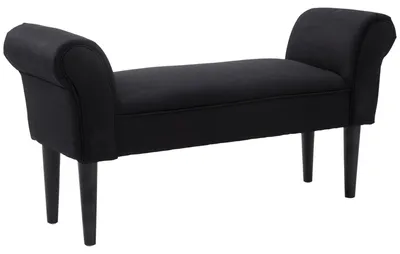 Produktbild von Sitzbank, Bettbank, zeitloses Design, weiche Polsterung, bis 130 kg, schwarz, 102 x 36 x 51 cm
