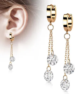 Produktbild von Lange Ohrringe Zirkonia Rose Gold