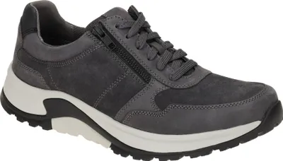 A single gray sneaker is shown against a white background.