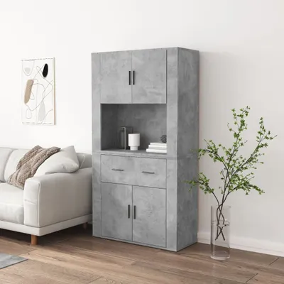 Produktbild von The Living Store Highboard Betongrau Holzwerkstoff