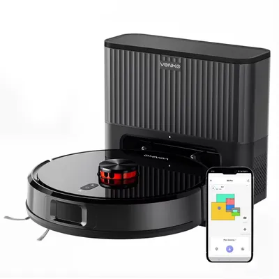Produktbild von VONKO S6 Pro Saugroboter mit Wischfunktion, Saugroboter mit Absaugstation, 8000Pa Saugkraft, LiDAR-Navigation, 180 Min Laufzeit
