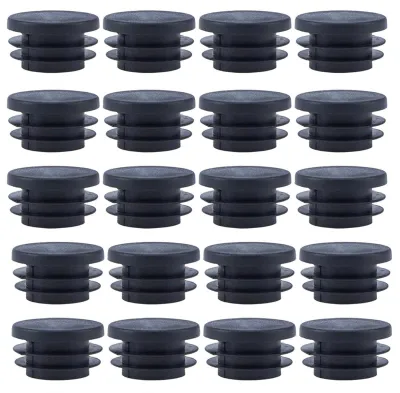 Lamellenstop rund, 20 mm, 20 Stück, Kunststoff, schwarz