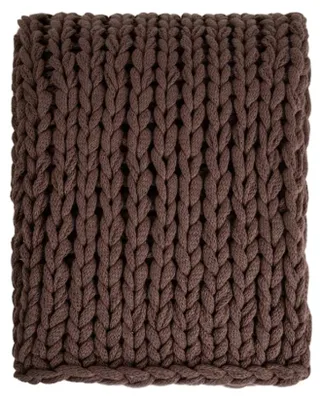 Zdjęcie produktu dla HOMLA Koc RAYNE ręcznie wyplatany czekoladowy 130x170 cm