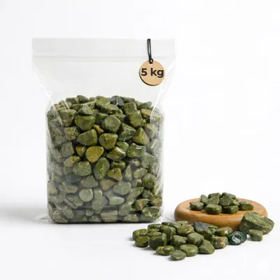 Produktbild von Bunte Deko-Steine 5 KG Glas-Vasen Streudeko Ø 8-16 mm moosgrün