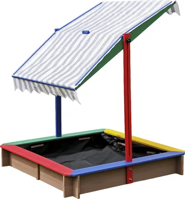 Produktbild von Dobar Sandkasten farbig mit Dach 111 x 111 cm