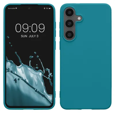 Produktbild von kwmobile Handyhülle für Samsung Galaxy S25 FE Hülle - TPU Case - Kabelloses Laden - Schutzhülle Cover in Petrol matt