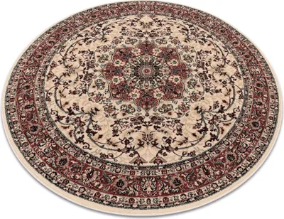 Produktbild von Wollteppich POLONIA Kreis KORDOBA Sand beige / terrakotta  beige rund 200 cm