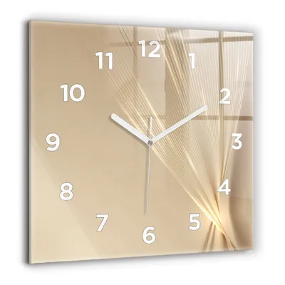 Produktbild von Wallfluent Große Wanduhr – Stilles Quarzuhrwerk - Uhr Dekoration Wohnzimmer Schlafzimmer Küche - Zifferblatt - weiße Zeiger - 60 cm - Abstraktes Licht