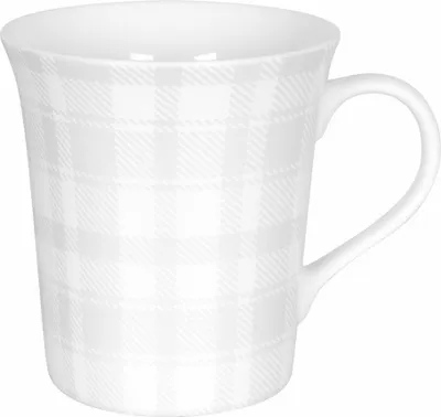 Obrázek produktu pro Könitz White Silence Tartan Mug, šálek, hrnek na kávu, šálek na čaj, porcelán, 310 ml, 11 1 100 2391