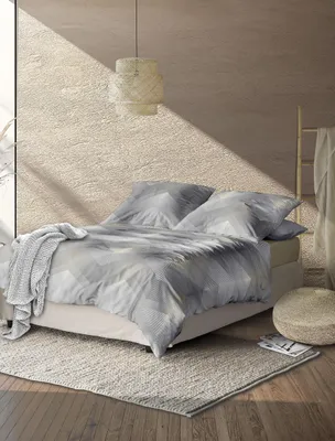 Produktbild von Irisette Mako-Satin Bettwäsche-Garnitur Wave 8624 Farbe grau Größe 155x220+80x80