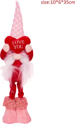 Produktbild von Valentinstag-Elfe auf Teleskopbeinen, Mintrosa, Plüsch, 35x10x6 cm