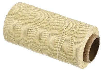 Flacher Wachsfaden 0,8 mm, 260 m, Polyester, beige für Leder & Buchbinderei
