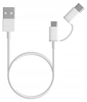 Obrázok produktu pre USB kabel Mi 2-in-1 (Micro USB to Type C - 30 cm), bílá