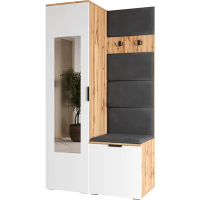 Obrázek produktu pro Předsíňová stěna se zrcadlem NELLI 1 dub wotan / bílá pravá