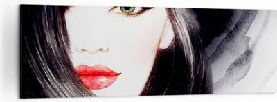 Produktbild von Bild auf Leinwand - Leinwandbild - Frau Gesicht - 160x50cm - Wand Bild - Wanddeko - Wandbilder - Leinwanddruck - Bilder - Kunstdruck - Wanddekoration - Leinwand bilder - Wandkunst - AB160x50-3779