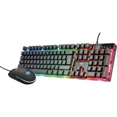 Produktbild von Trust GXT 838, Kabelgebunden, USB, QWERTY, RGB-LED, Schwarz, Maus enthalten