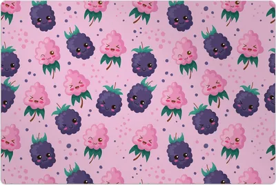 Produktbild von Küchenmatte 100x150 cm Vinylmatte Bodenmatte Dekoration -Himbeere Brombeere