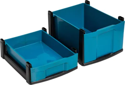 Produktbild von Betzold Box mit Rahmen aus biobasiertem treeNside-Material, Größe: klein, Rahmenfarbe: grauer Rahmen, Boxenfarbe: rot