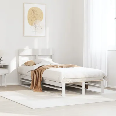 Productafbeelding van Maison Exclusive - Massief houten bed zonder matras, wit, 90x200 cm, van grenenhout